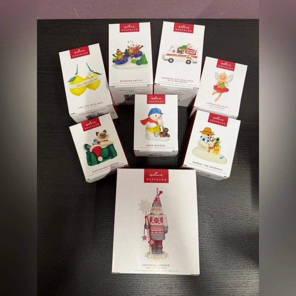 8 Brand New 2023 Hallmark Keepsake Christmas Ornaments Bundle Santa,Reindeer